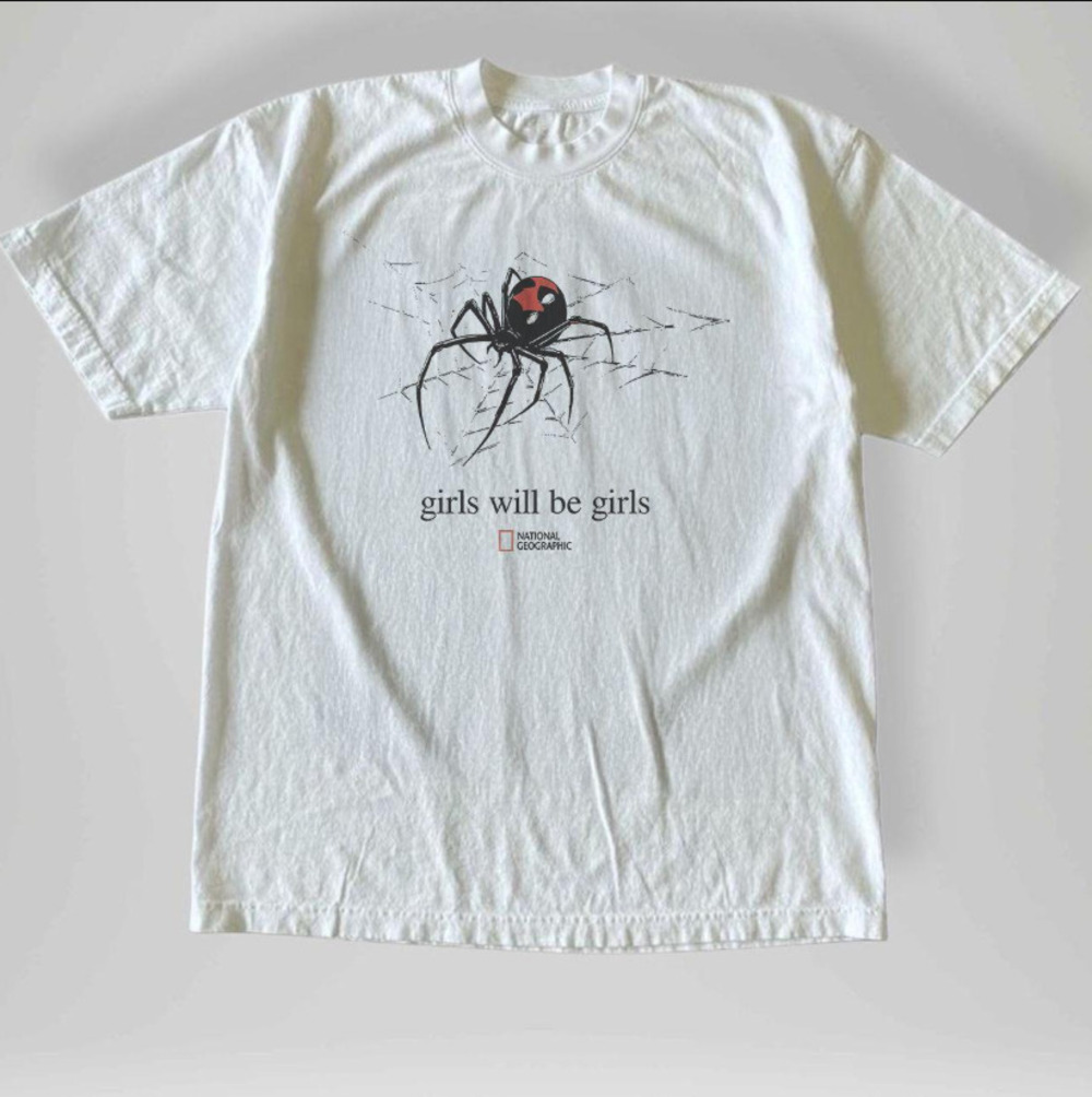 National Geographic Black Widow Spider Graphic Whimsigoth White T-Shirt